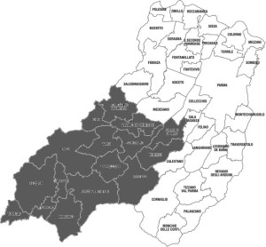 cartina comuni valli Taro e Ceno (Parma)